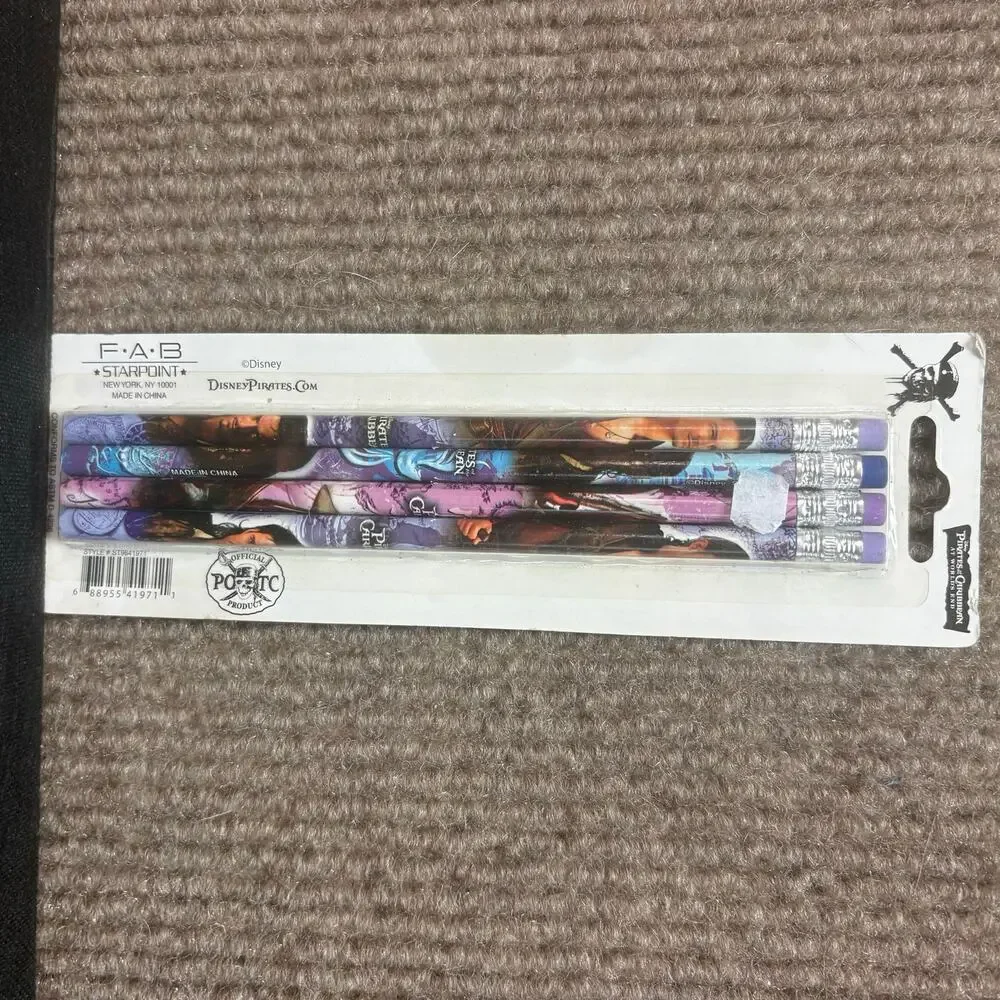 New Old Stock Pirates Of The Caribbean: At World's End Set Of 4 Pencils 2007